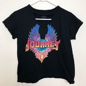AERIE cut-out cropped JOURNEYS TEE SHIRT